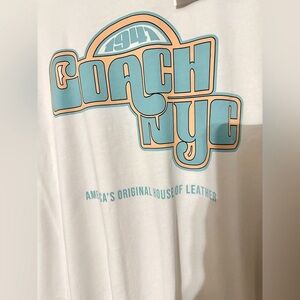 Coach Men's Vintage logo Ivory  T-Shirt “1941 Coach NewYork” xl organic cotton